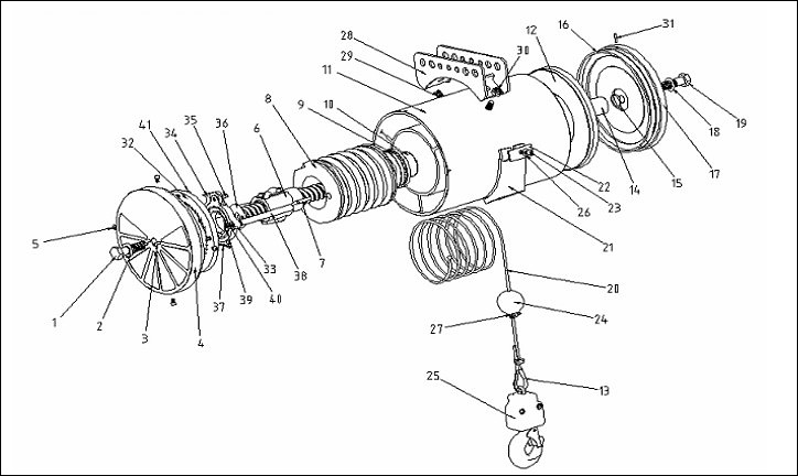 KAB-160气动平衡器组成部件示意图