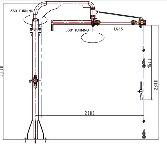 KBH型气动平衡吊尺寸图