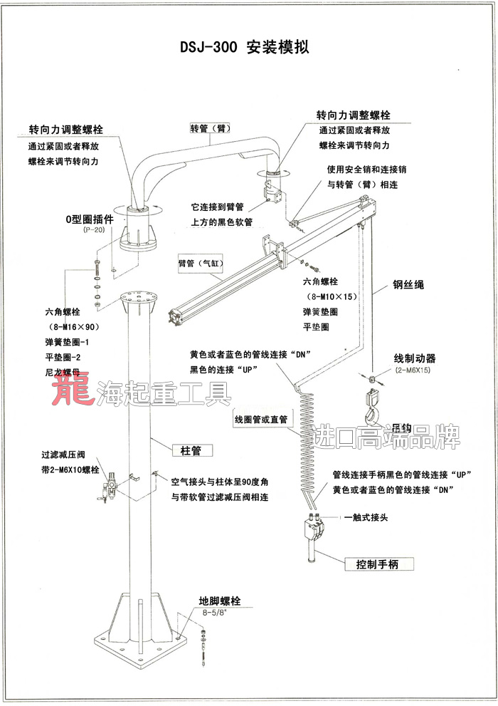 DSJ-300型气动平衡吊零件示意图